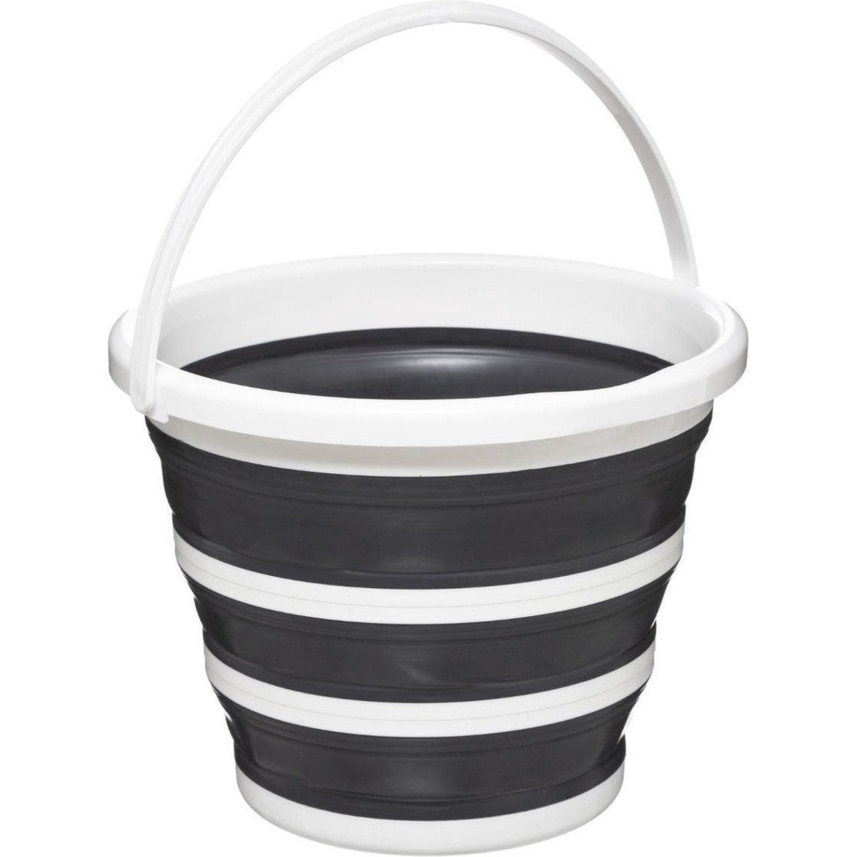 Schoonmaak emmer opvouwbaar wit/grijs rond 32 x 24,5 cm 10 liter van kunststof- Schoonmaken - Schoonmaakemmer