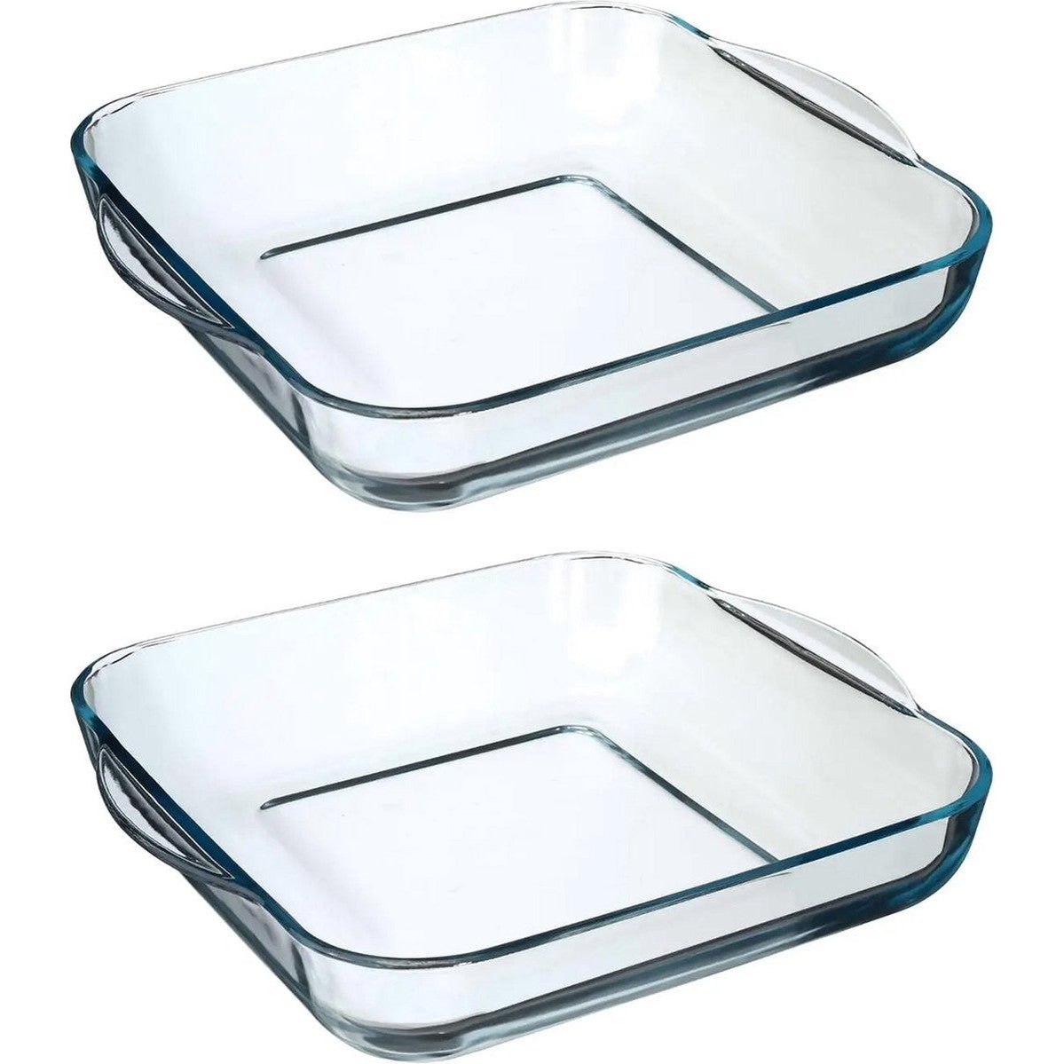 Secret de Gourmet Ovenschaal vierkant - Glas - 29 x 6 cm - Set 2x
