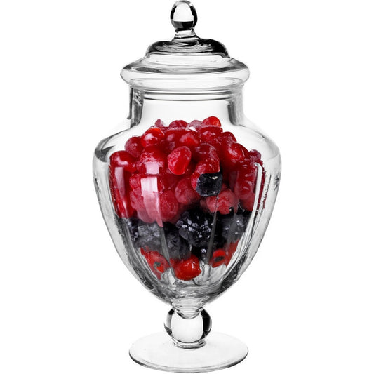 Secret de Gourmet Snoeppot/voorraadpot op voet - glas met deksel - 2100 ml - Bonbonnieres