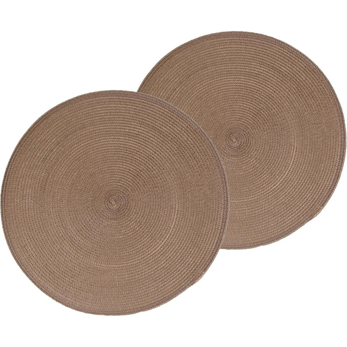Secret de Gourmet ronde placemat - Set van 8x stuks - taupe - gevlochten kunststof - Dia 38 cm - Onderleggers