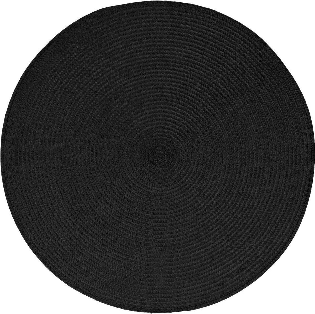 Secret de Gourmet ronde placemat - zwart - gevlochten kunststof - Dia 38 cm - Onderleggers