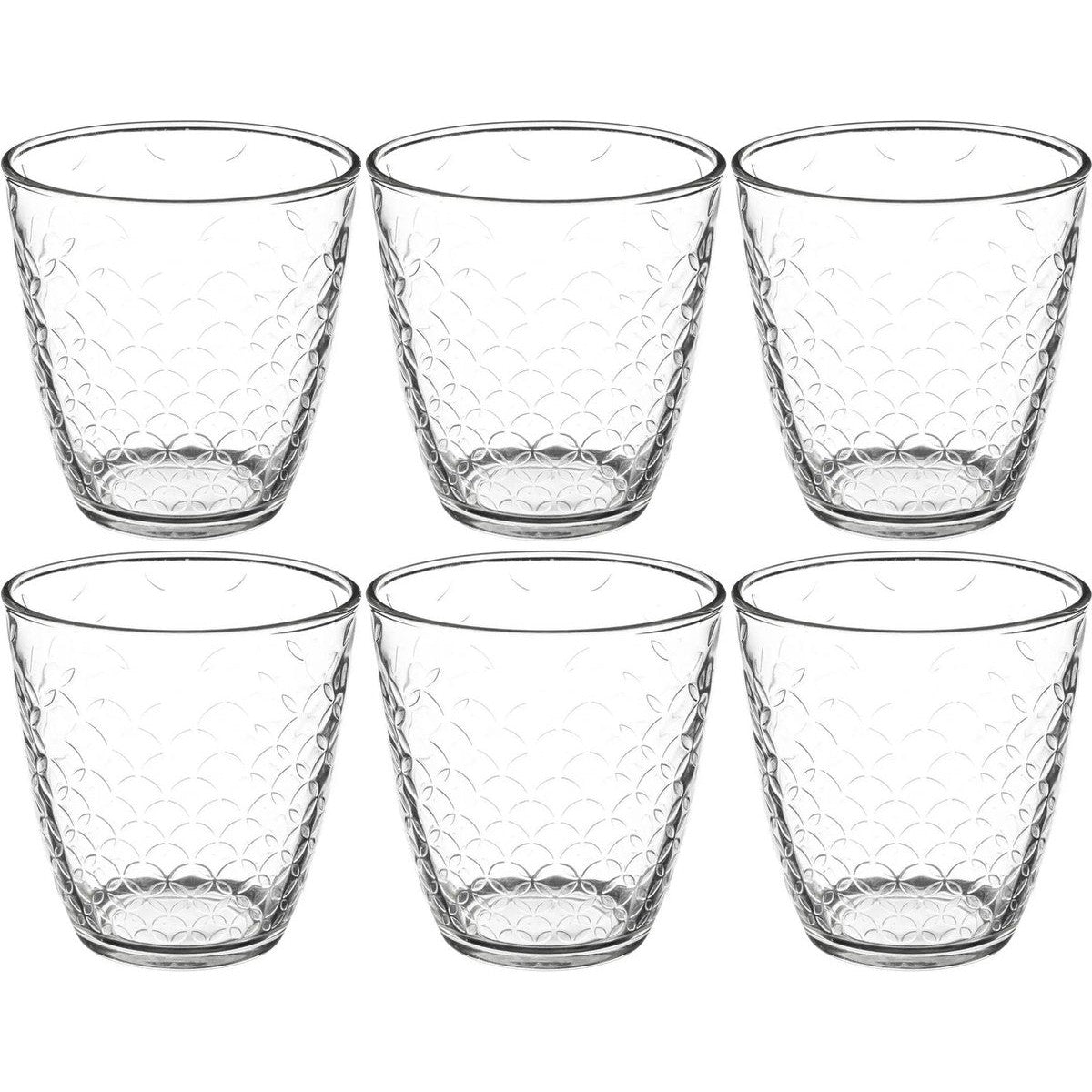 Secret de Gourmet waterglazen Rome -set 6x - 250 ml - deco glas - drinkglazen - deco glas