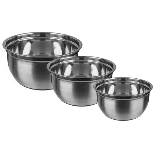 Set 2x stuks beslagkommen/mengkommen - RVS 4,5L/2,5L/1L - Met antislip