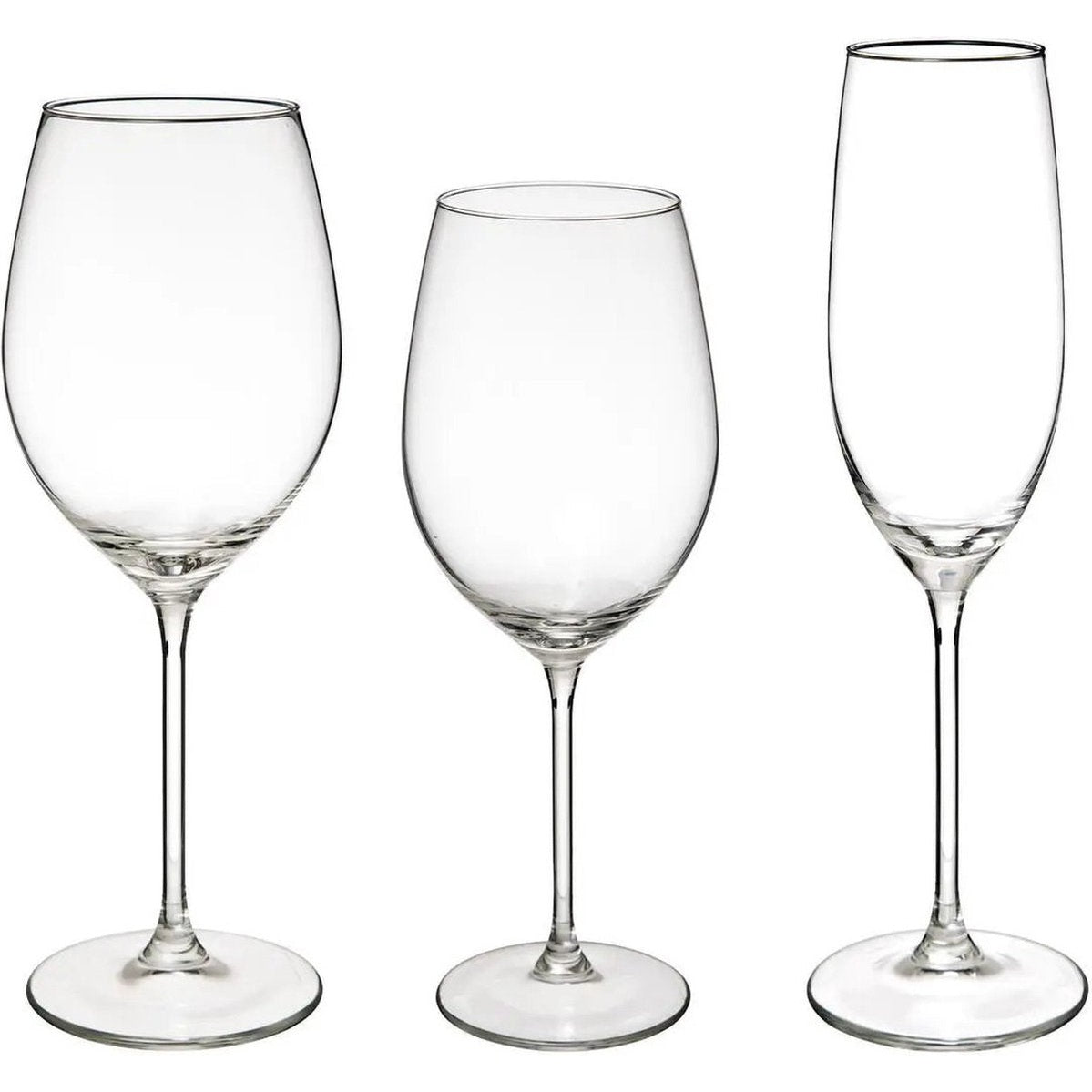Set van 18x wijnglazen en champagneglazen Lina 210/410/540 ml van glas - Wijn glazen - Champagne glazen