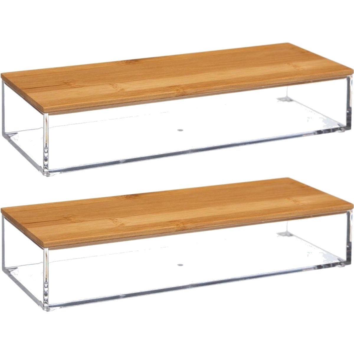 Set van 2x stuks sieraden/make-up houder/box 25,5 x 5 cm van kunststof - Nagellak box - Sieraden box - Make-up box - Organizer