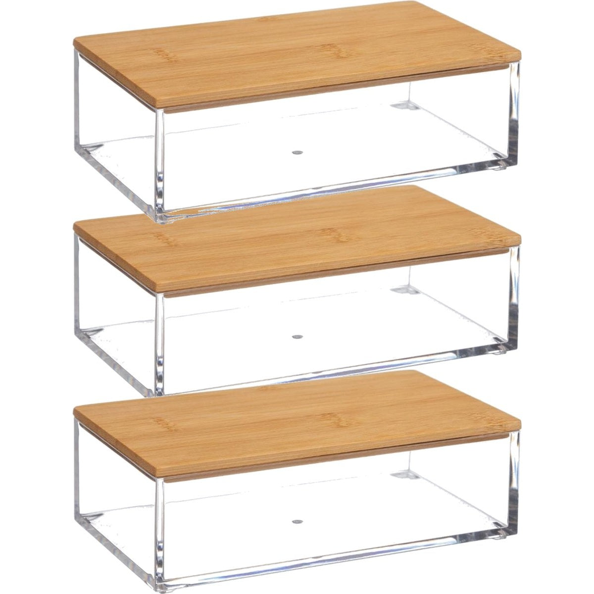 Set van 3x stuks sieraden/make-up houder/box 16 x 5 cm van kunststof - Nagellak box - Sieraden box - Make-up box - Organizer