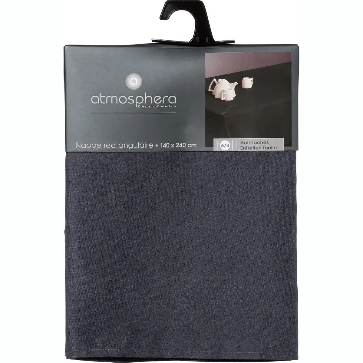 Tafelkleed donkergrijs anti vlek - 140 x 240 cm - Anti vlekken