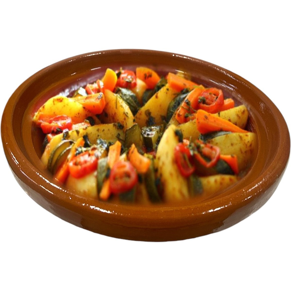 Tajine Schaal Aardewerk - Kookgerei - Handgemaakt - Gasfornuis - Oven - BBQ - Ø 33 cm