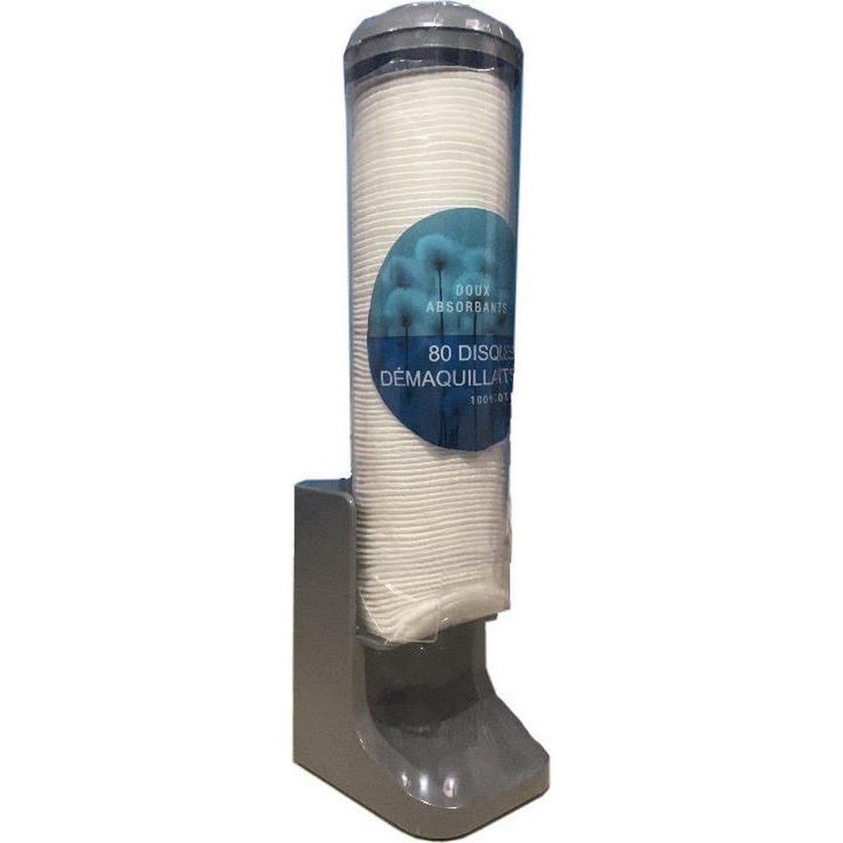 Transparant modern wattenschijfjeshouder- Wattenschijf houder-Wattenschijfjes dispenser-Grijs