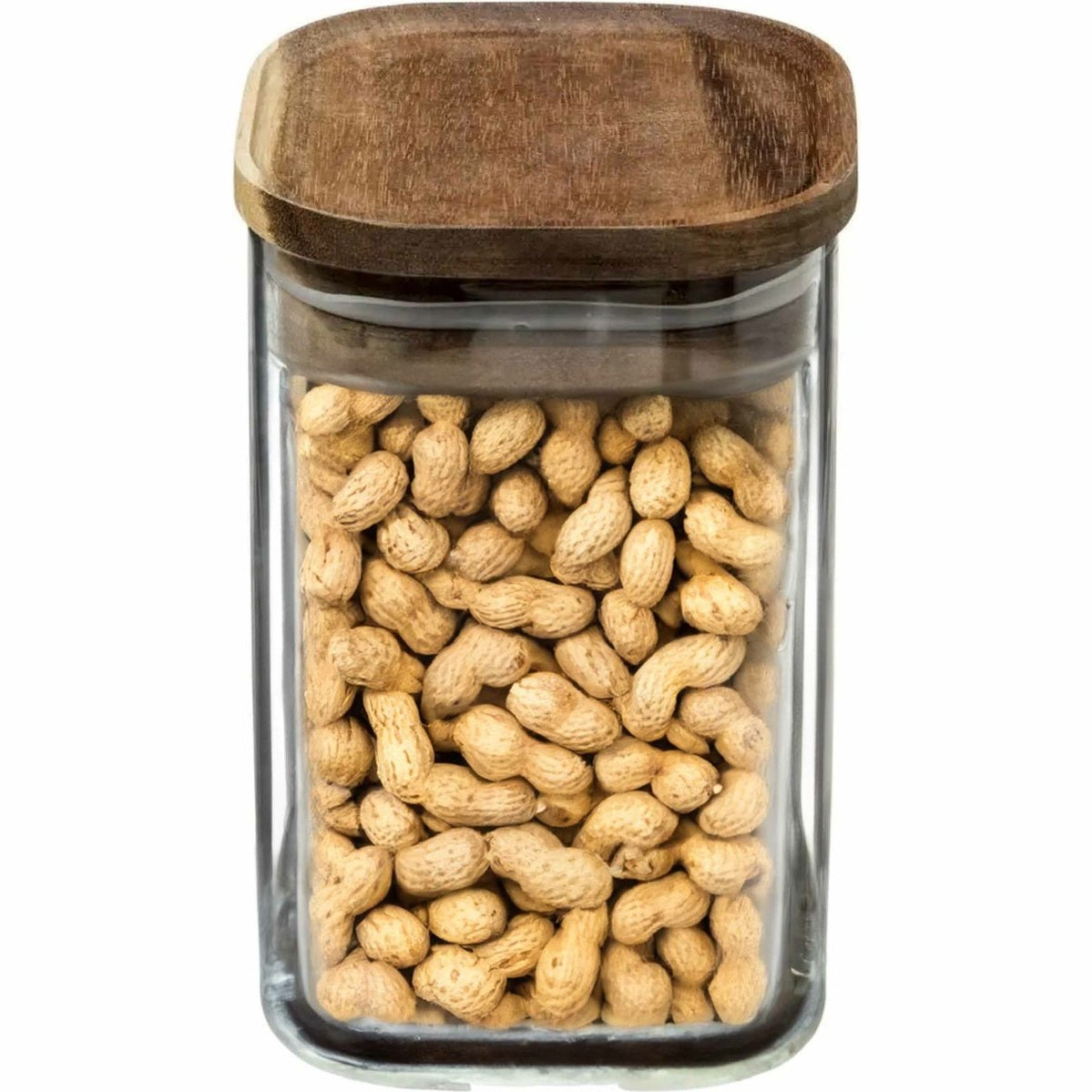 Voorraadbus/voorraadpot 1L glas met acacia houten deksel - 1000 ml - Voorraadpotten met luchtdichte deksel