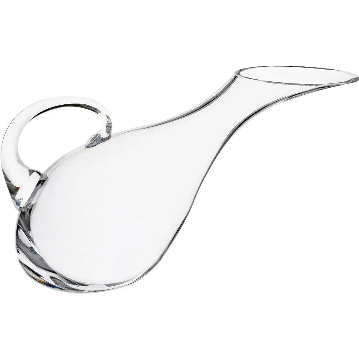 Wijn karaf/decanteer kan schuin 1,7 liter van glas - 14 x 10 x 37 cm - Eendenkaraf - Waterkan - Sapkan