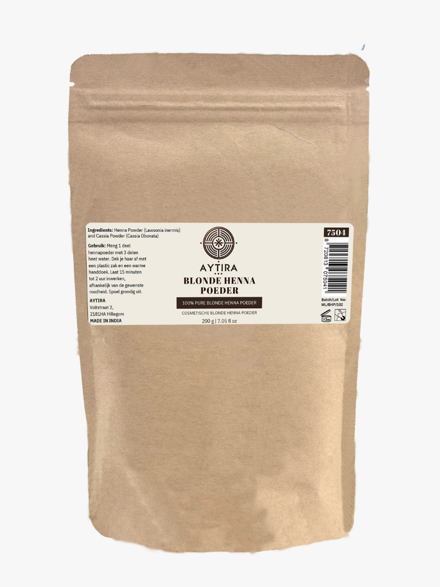 AYTIRA Blondes Henna Pulver 200g – 100 % Natürliches Cassia-Haarpflegepulver – Ohne Chemie, Für Glanz & Pflege bei blondem & grauem Haar