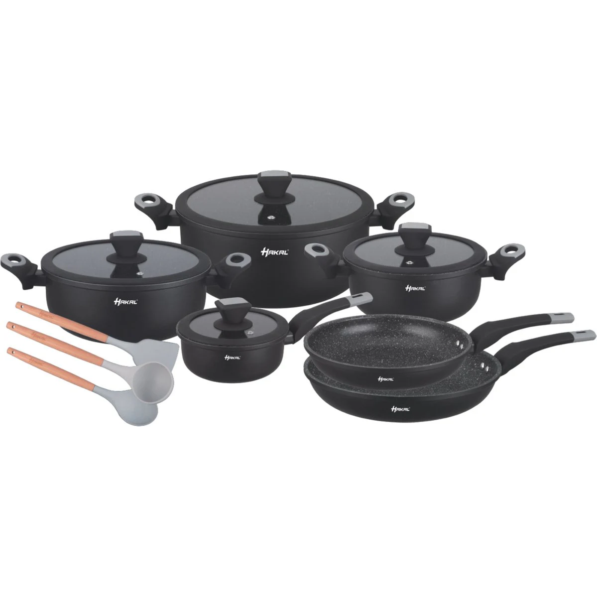 13-Delige Pannenset Inductie - Speciale Anti-Aanbak Coating - Ergonomische Koudgrepen - - Kookpannen - Met Glazen Deksels - Alle warmtebronnen