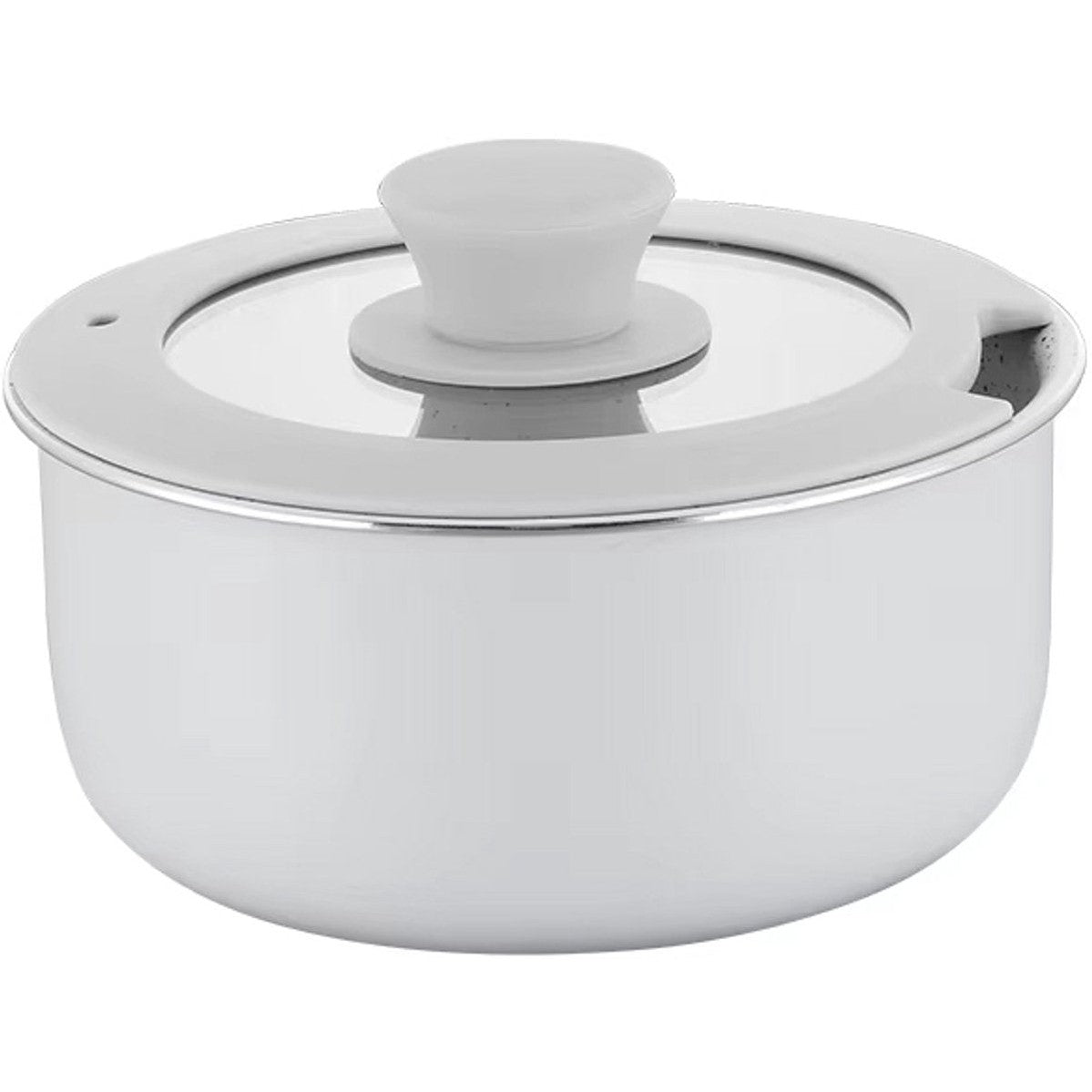 15-delige Luxe Pannenset – Elegant Wit – Ultra Non-stick – Met 2 Afneembare Houten Handgrepen, Panbeschermers & Siliconen Spatel