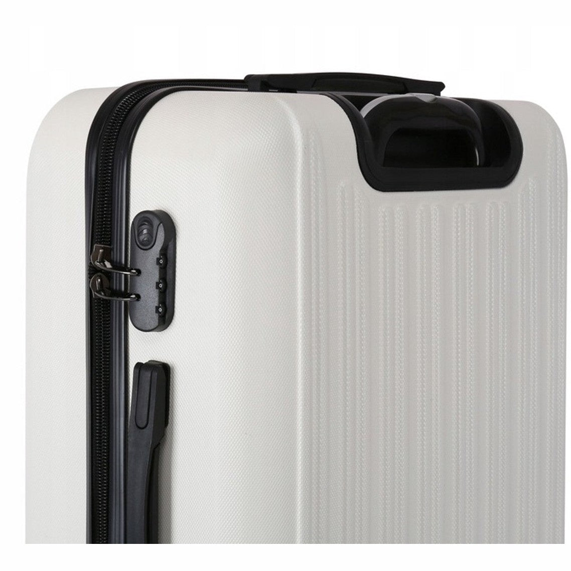 3-Delige Kofferset Wit – Harde ABS Trolleys met 360° Wielen en Cijferslot – Lichtgewicht Reiskoffers (S/M/L)