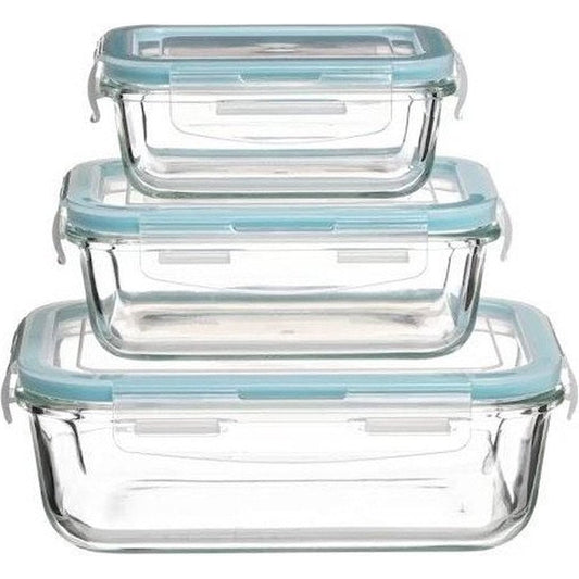 3x Lunchboxen in Glas - Ovenbestendig
