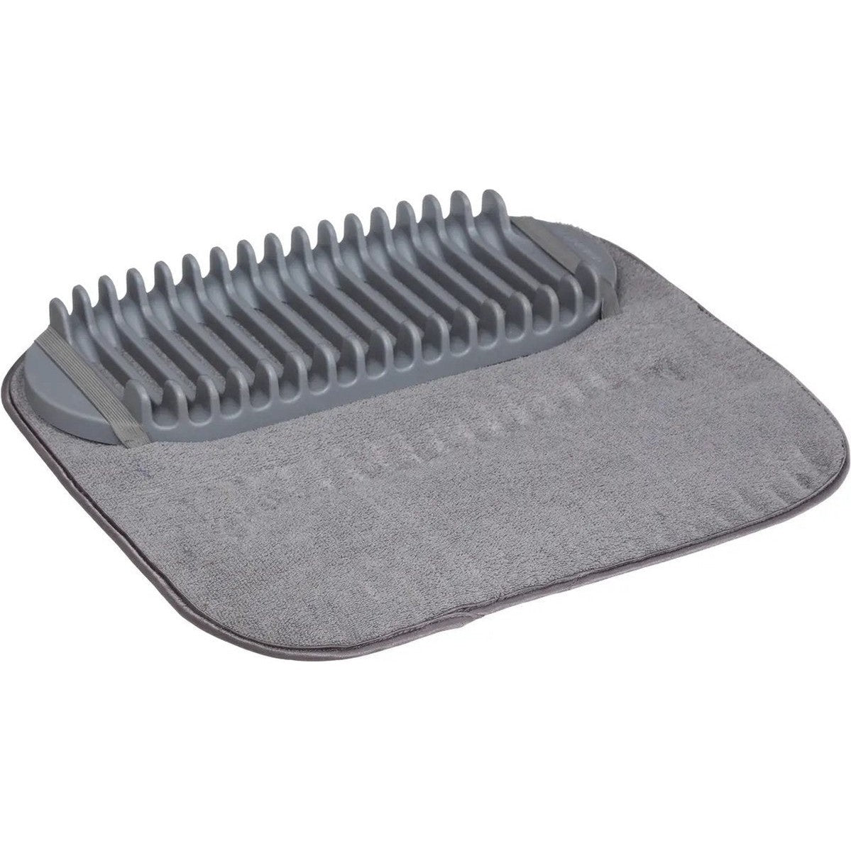 5Five Afwas afdruipmat/afdruiprek set keuken - anti-slip - rubber - grijs - 42 x 43 cm - 2-delig