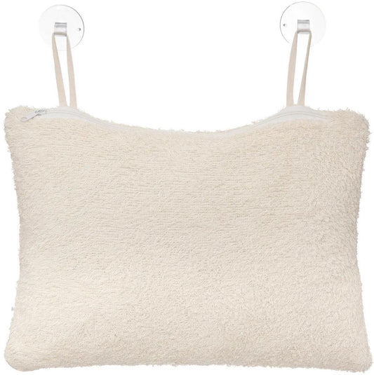 5Five Badkussen - Afneembare en machine wasbare hoes en 2 zuignappen - 33x23x11cm - Beige