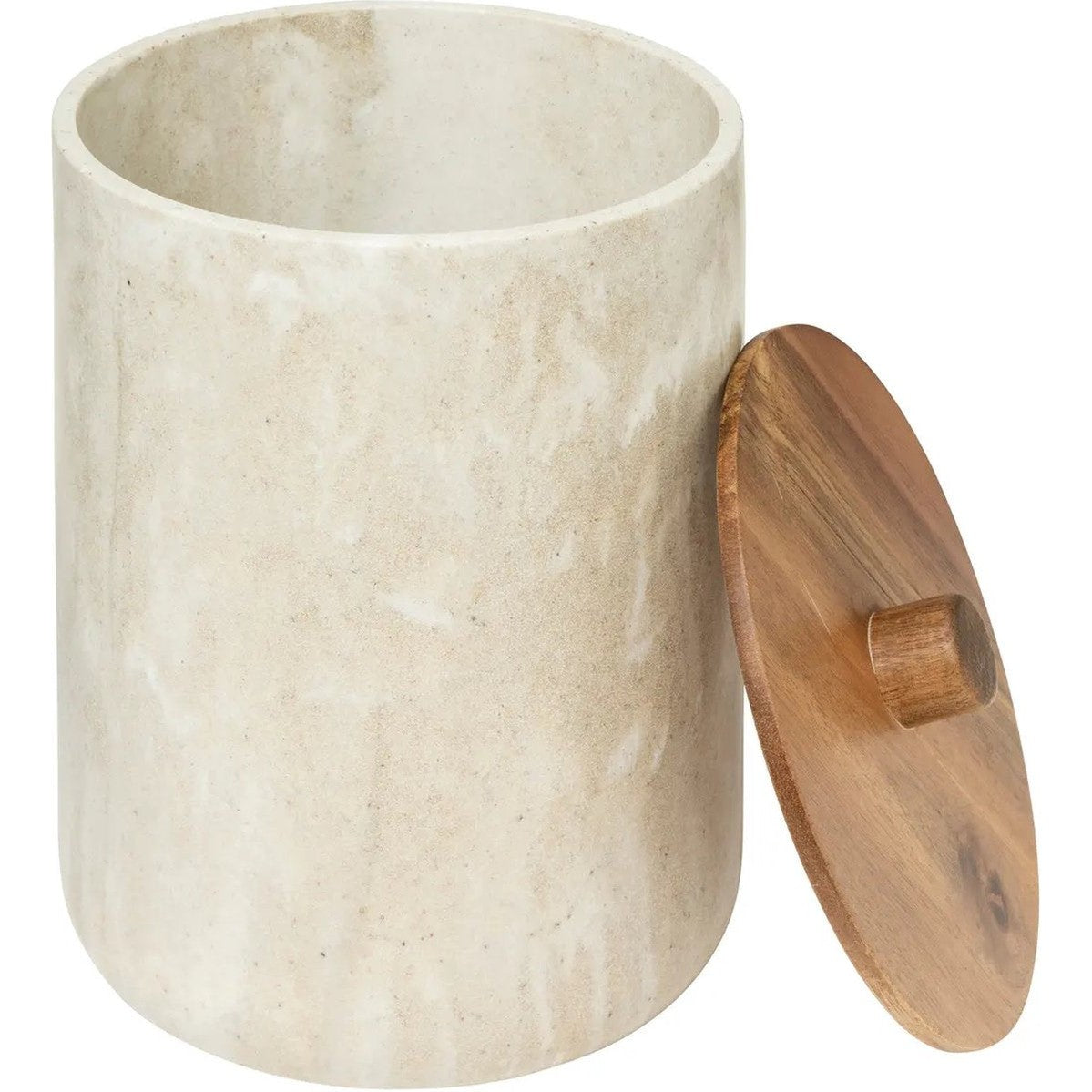 5Five Como Afvalemmer met deksel - Marmereffect - 5L - Beige