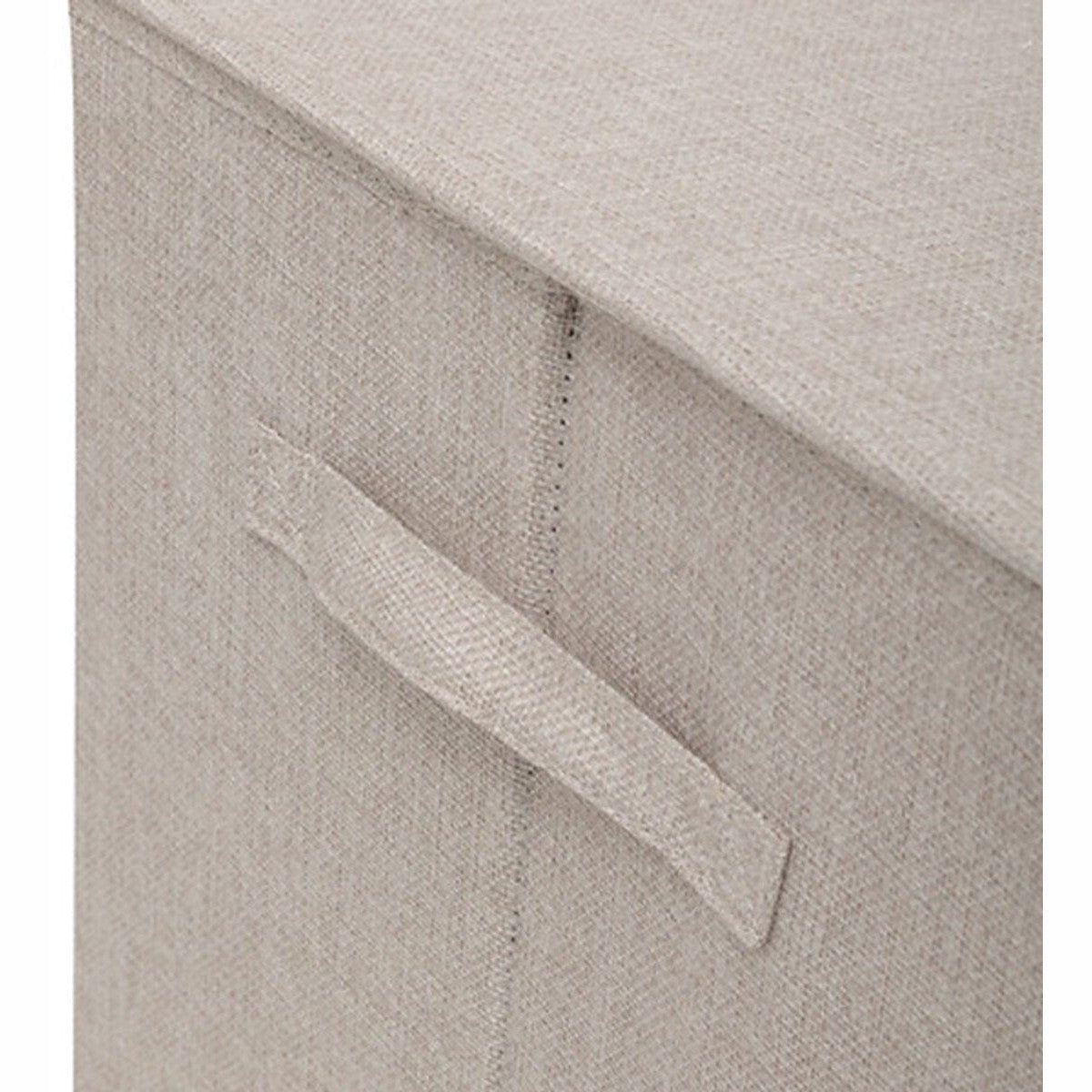 5Five Eureka sorteer wasmand - 74 liter - beige - 37 x 37 x 60 cm - MDF/Polyester stof - met afsluitklep
