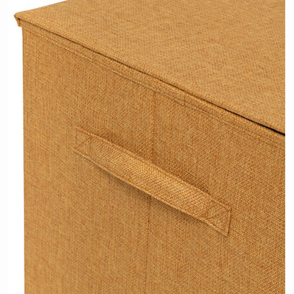 5Five Eureka sorteer wasmand - 74 liter - okergeel - 37 x 37 x 60 cm - MDF/Polyester stof - met afsluitklep