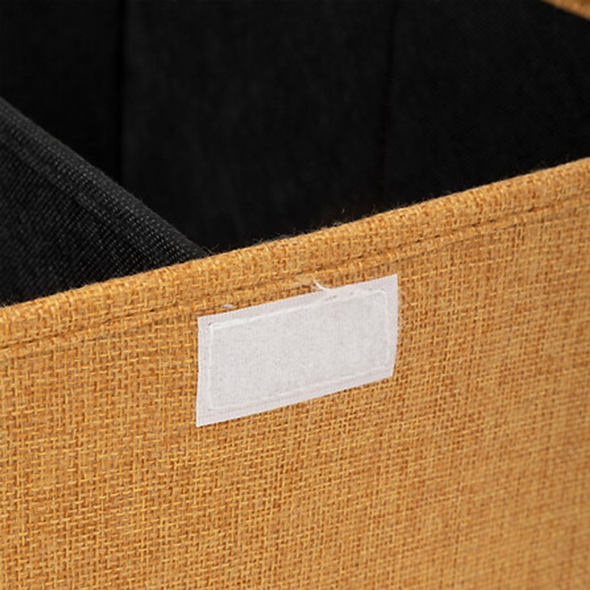 5Five Eureka sorteer wasmand - 74 liter - okergeel - 37 x 37 x 60 cm - MDF/Polyester stof - met afsluitklep