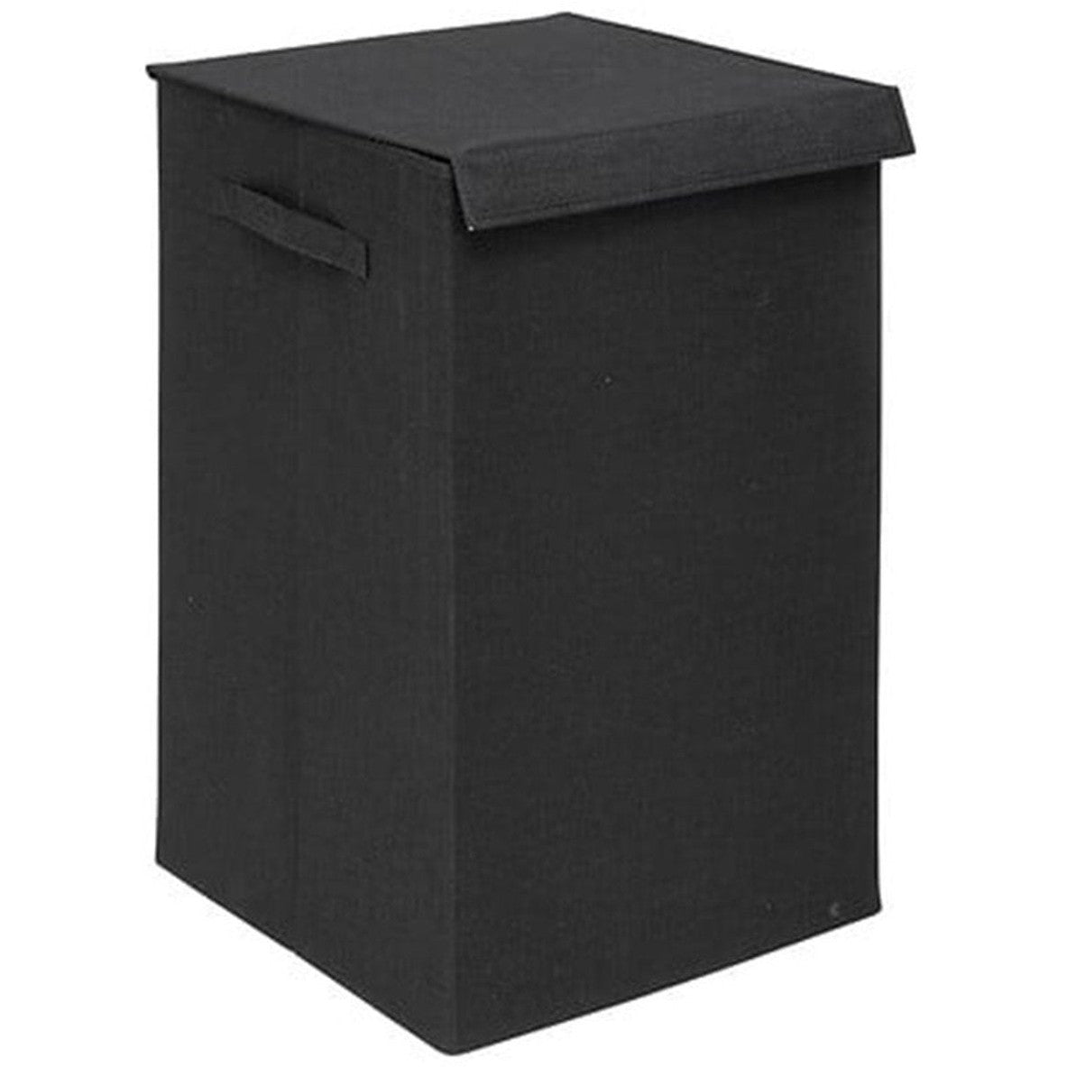 5Five Eureka sorteer wasmand - 74 liter - zwart - 37 x 37 x 60 cm - MDF/Polyester stof - met afsluitklep