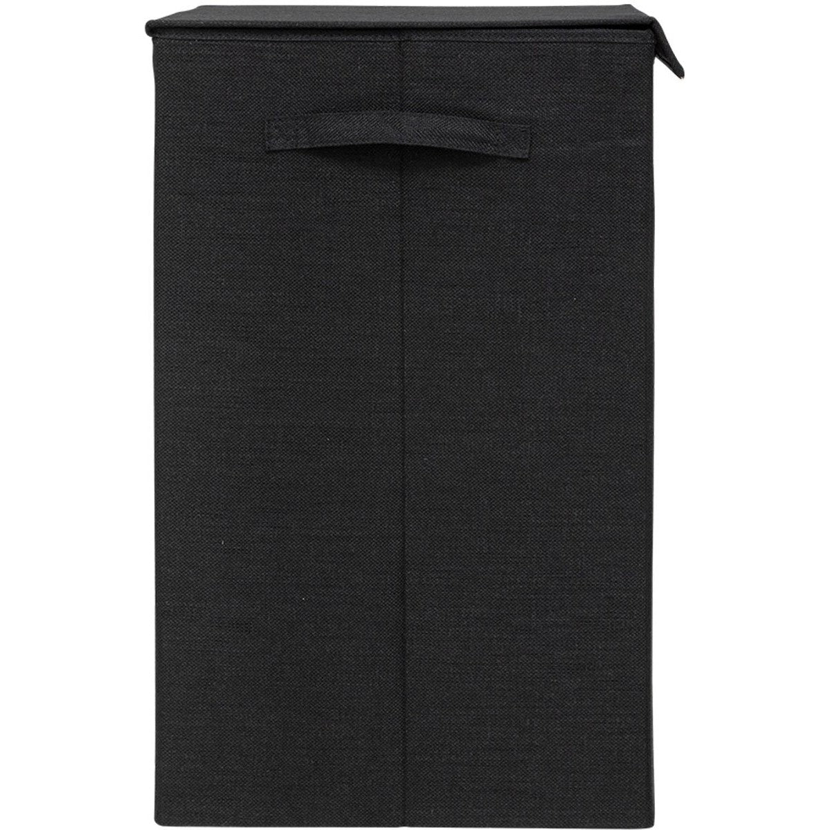 5Five Eureka sorteer wasmand - 74 liter - zwart - 37 x 37 x 60 cm - MDF/Polyester stof - met afsluitklep