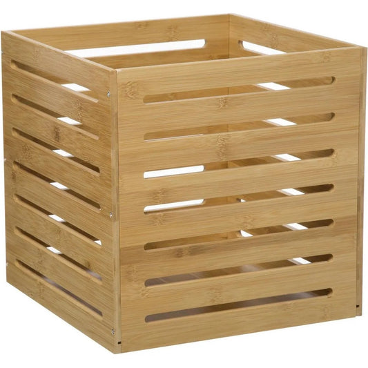 5Five Fruitkisten opslagbox - open structuur - lichtbruin - hout - L31 x B31 x H31 cm - Decoratie huis en tuin - Kisten/kistjes