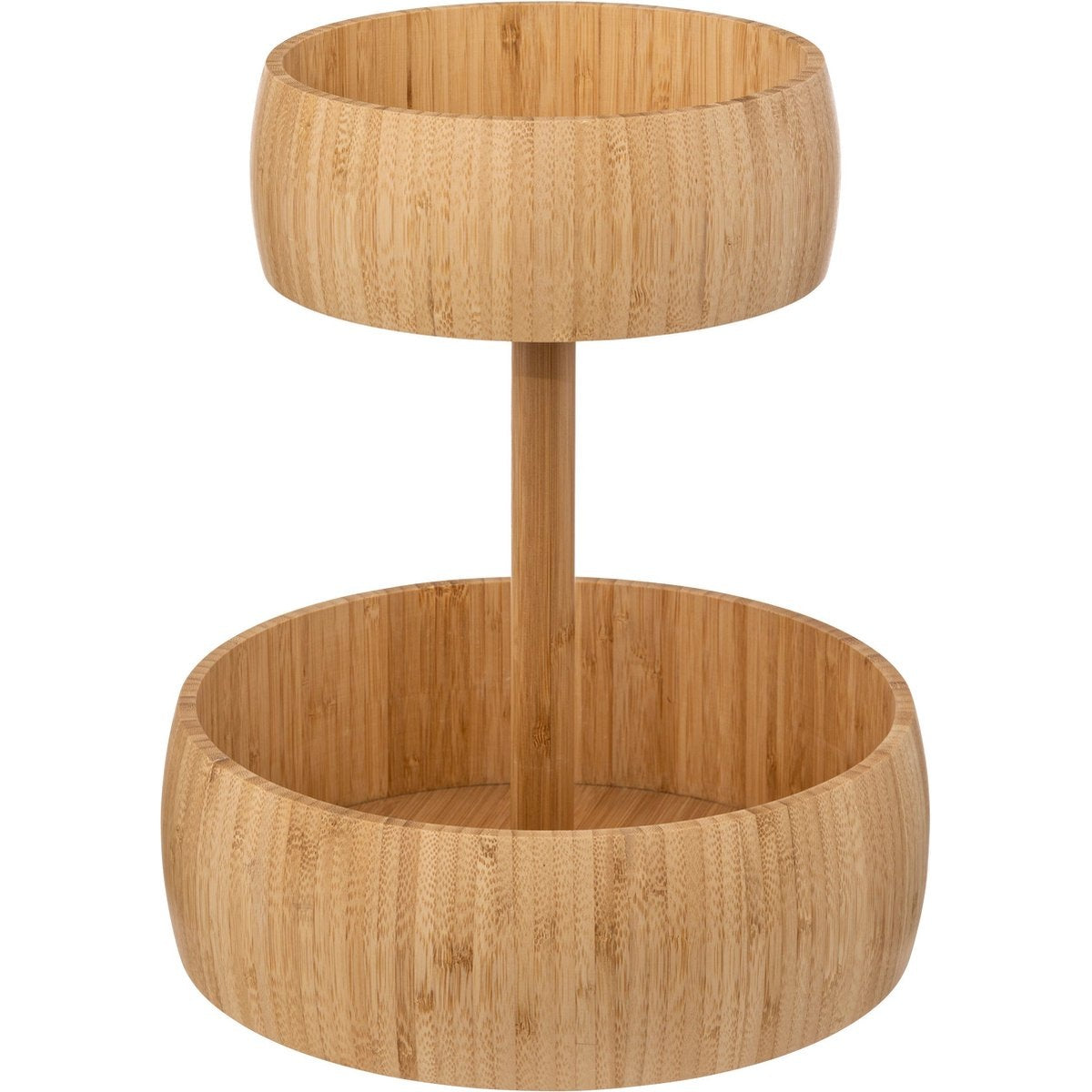 5Five Fruitmand bamboe - 2 Laags - Fruitschaal - decoratieve schaal - 29 cm