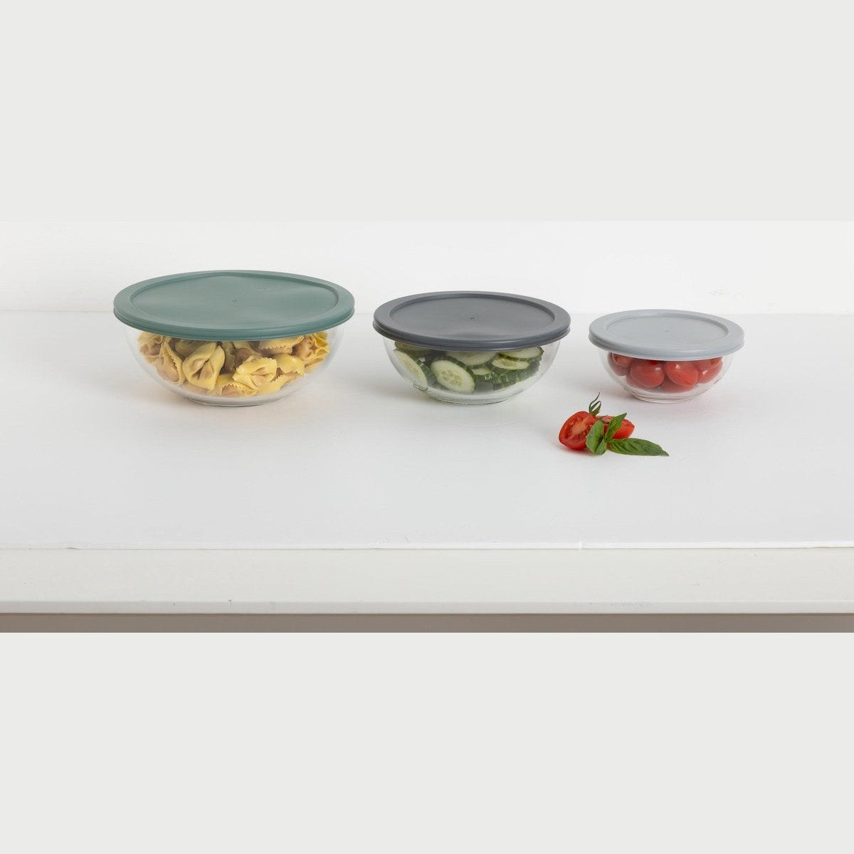 5Five Glazen Voorraaddozen - Set van 3 stuks - Ø23xH9cm - Multi