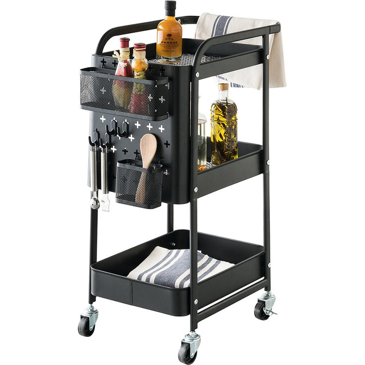 5Five Keukentrolley zwart incl. accessoires