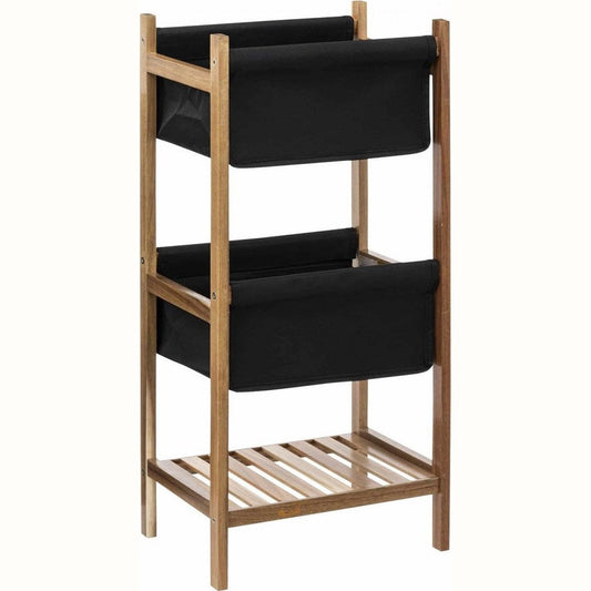 5Five Laag Badkamermeubel Blackacia - Zwart - Afneembare hoes - H73,2 CM