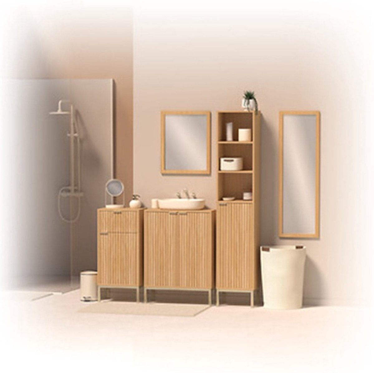 5Five Make-up spiegel met standaard - 18 x 26 cm - metaal - ivoor wit - badkamer/kaptafel - draaibaar