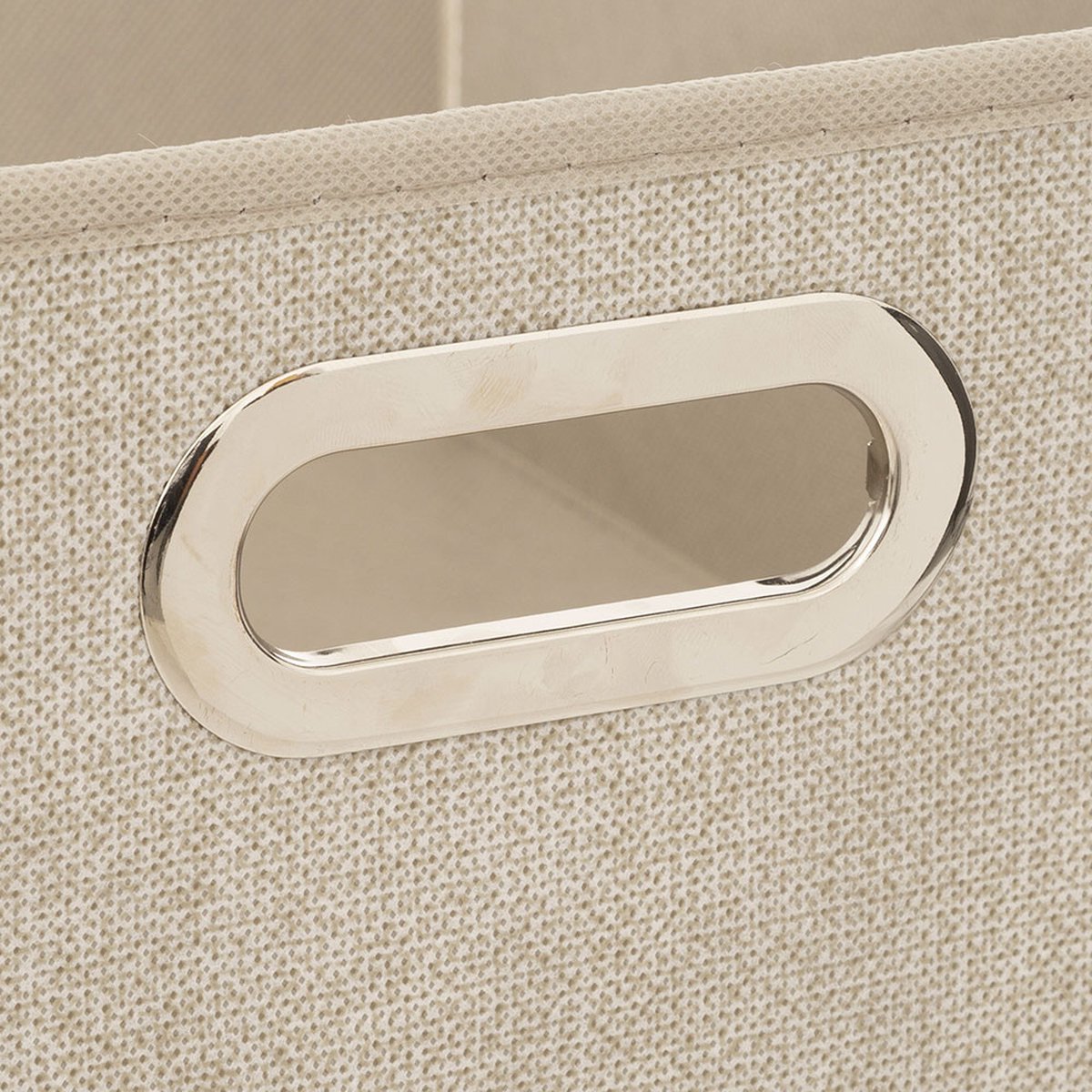 5Five Opbergmand/kastmand - beige - linnen - 7 liter - 31 x 15 x 15 cm - Opbergbox - Vakkenkast manden - MODESTNOVA