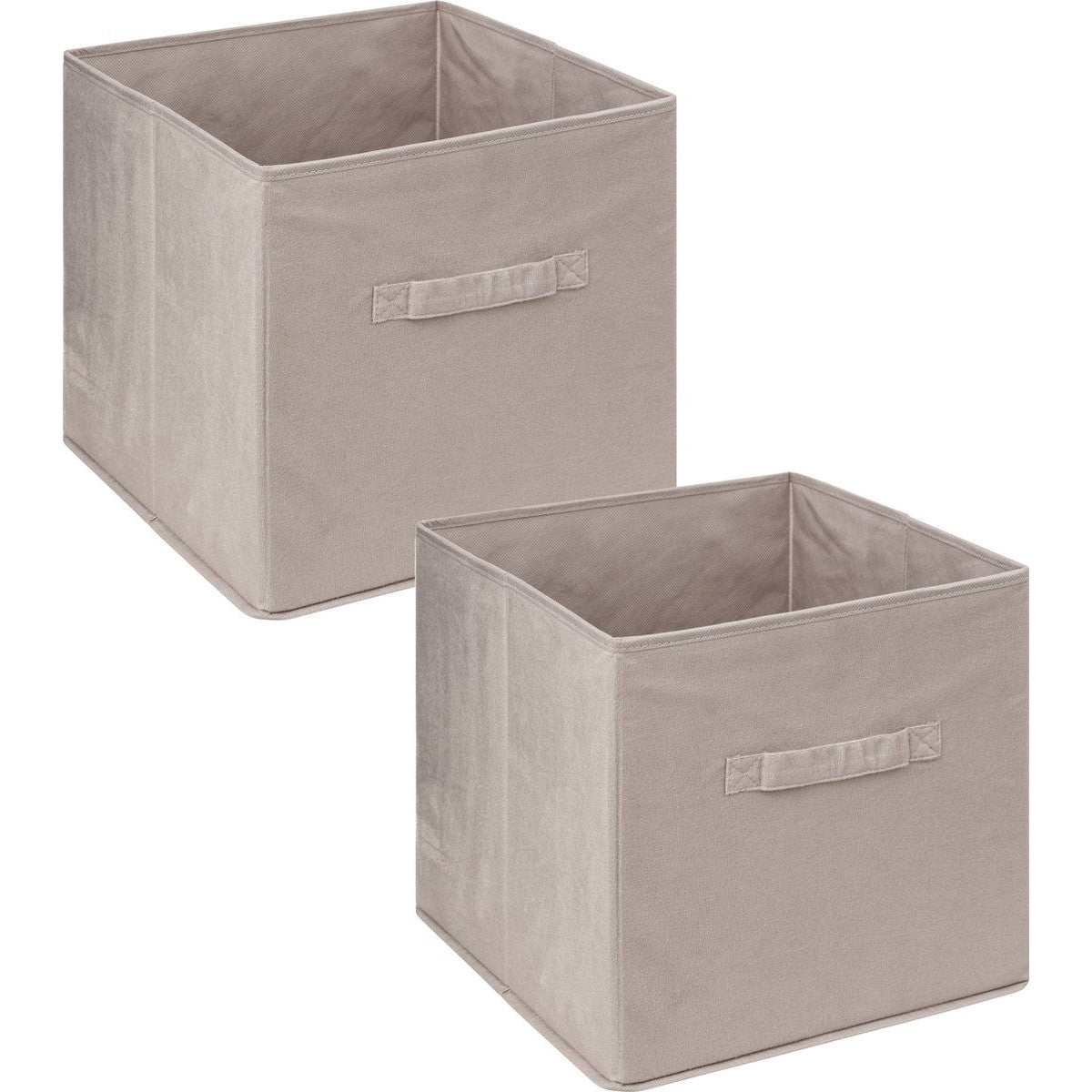 5Five Opbergmand/kastmandje - 2x stuks - Beige - 31 x 31 x 31 cm - 29 liter - Vakkenkast manden - Stof met versterkte bodem - Opvouwbaar