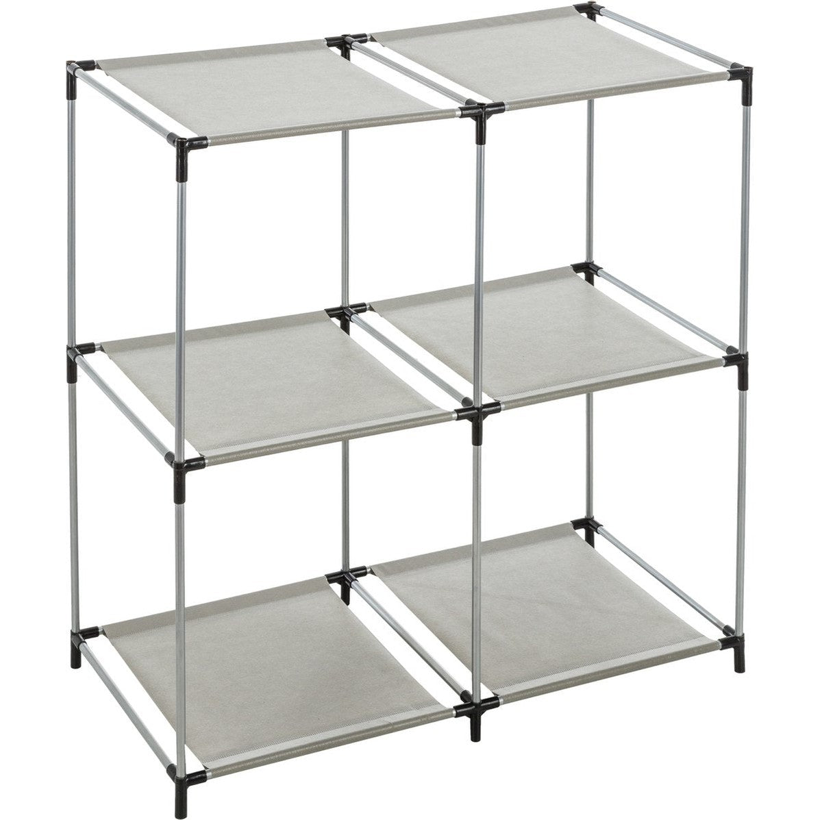 5Five Opbergrek 2-laags - metaal - kunststof - grijs - 67 x 68 cm - voor opbergmanden