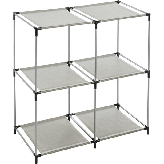 5Five Opbergrek 2-laags - metaal - kunststof - grijs - 67 x 68 cm - voor opbergmanden