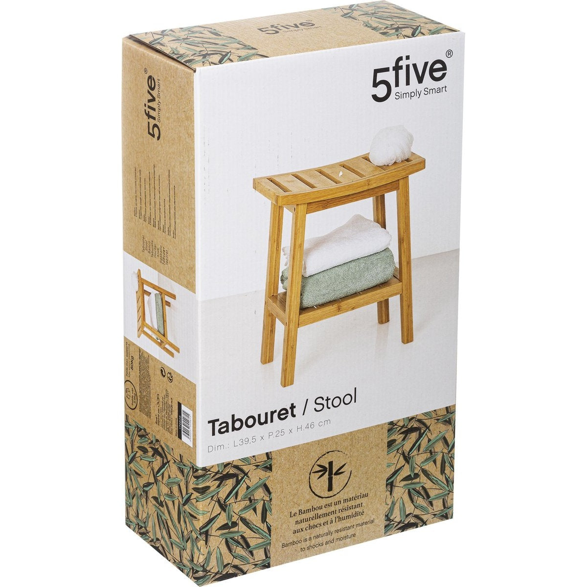 5Five Opstapkrukje bamboe - 2 Lagen - Trapje - 2 Treden - Opstapje - Krukje