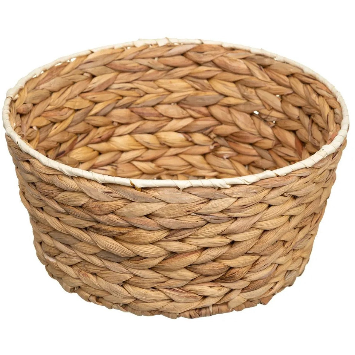 5Five Rieten gevlochten mandje - naturel - D36 x H13 cm - rond - opbergmandje - broodjes - badkamer