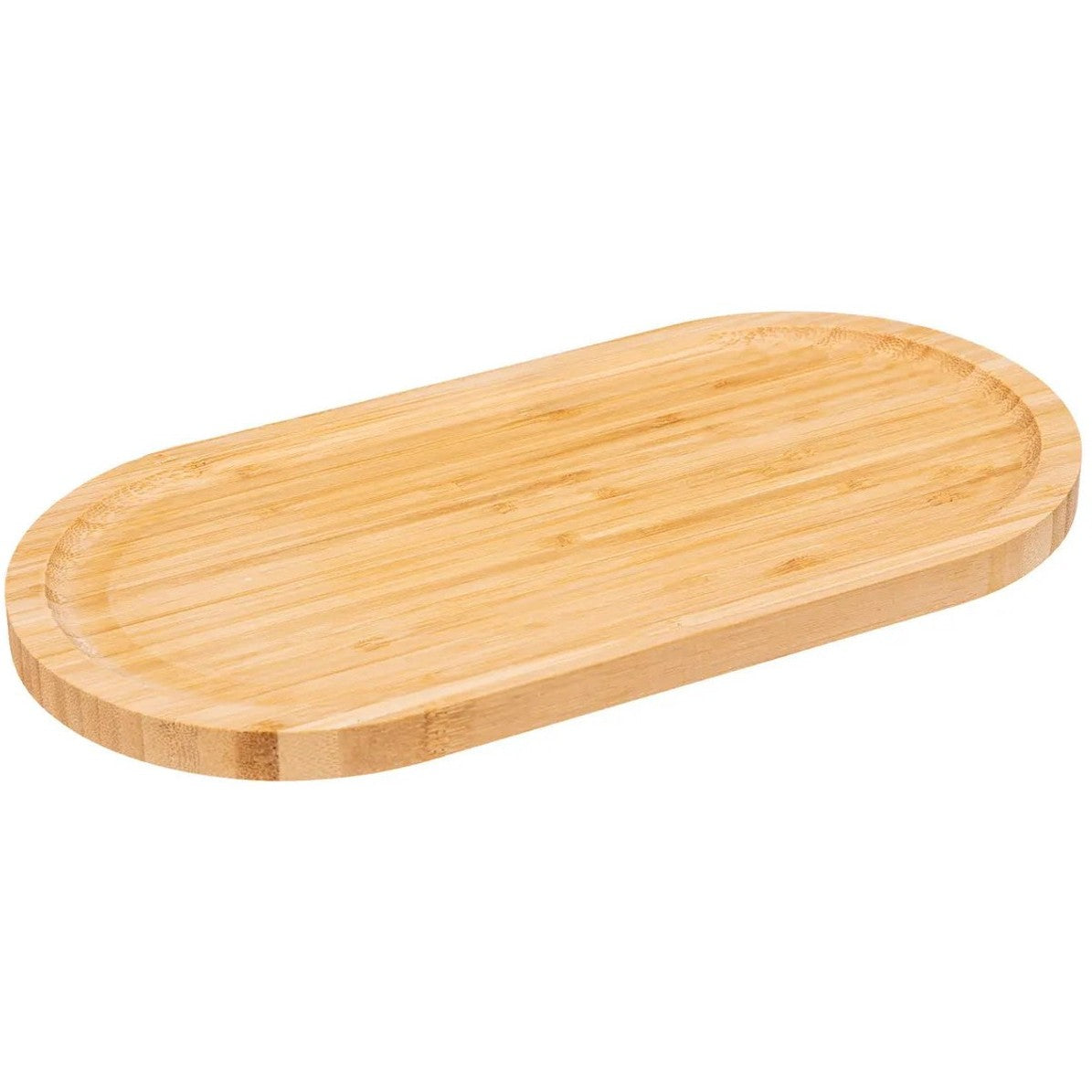 5Five Serveerplankje voor hapjes/fingerfood - 2x - 30 x 15 cm - bamboe hout - borrelplank - tapasplank