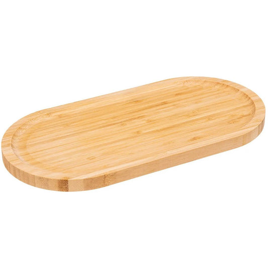 5Five Serveerplankje voor hapjes/fingerfood - 30 x 15 cm - bamboe hout - borrelplank - tapasplank