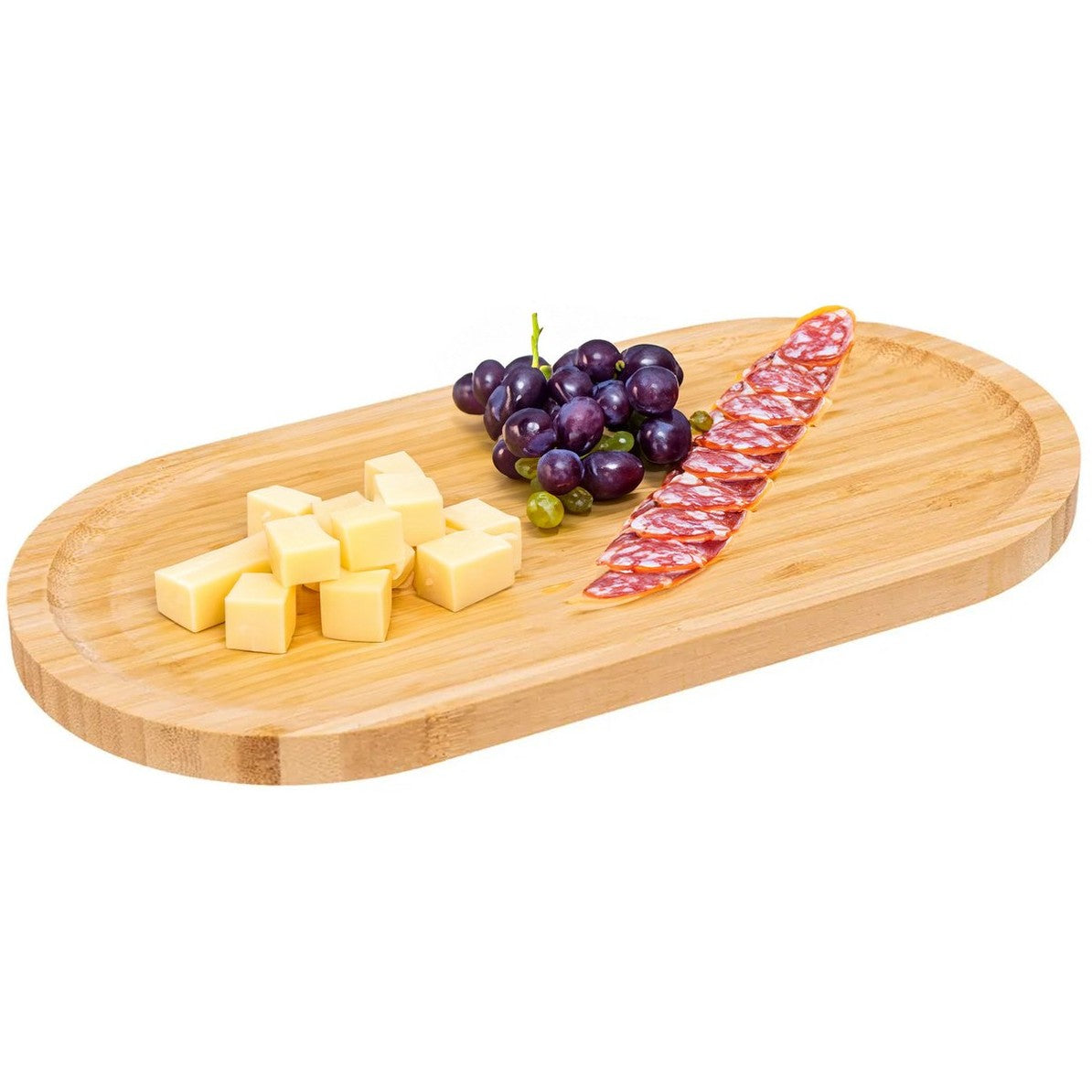 5Five Serveerplankje voor hapjes/fingerfood - 4x - 30 x 15 cm - bamboe hout - borrelplank - tapasplank