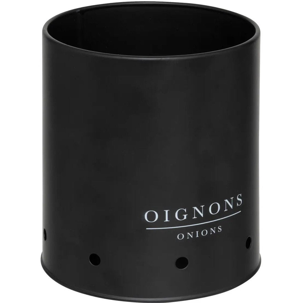 5Five Uien/Aardappelen/Knoflook bewaar potten/blikken set - metaal/bamboe - zwart - 22 x 28 cm - MODESTNOVA