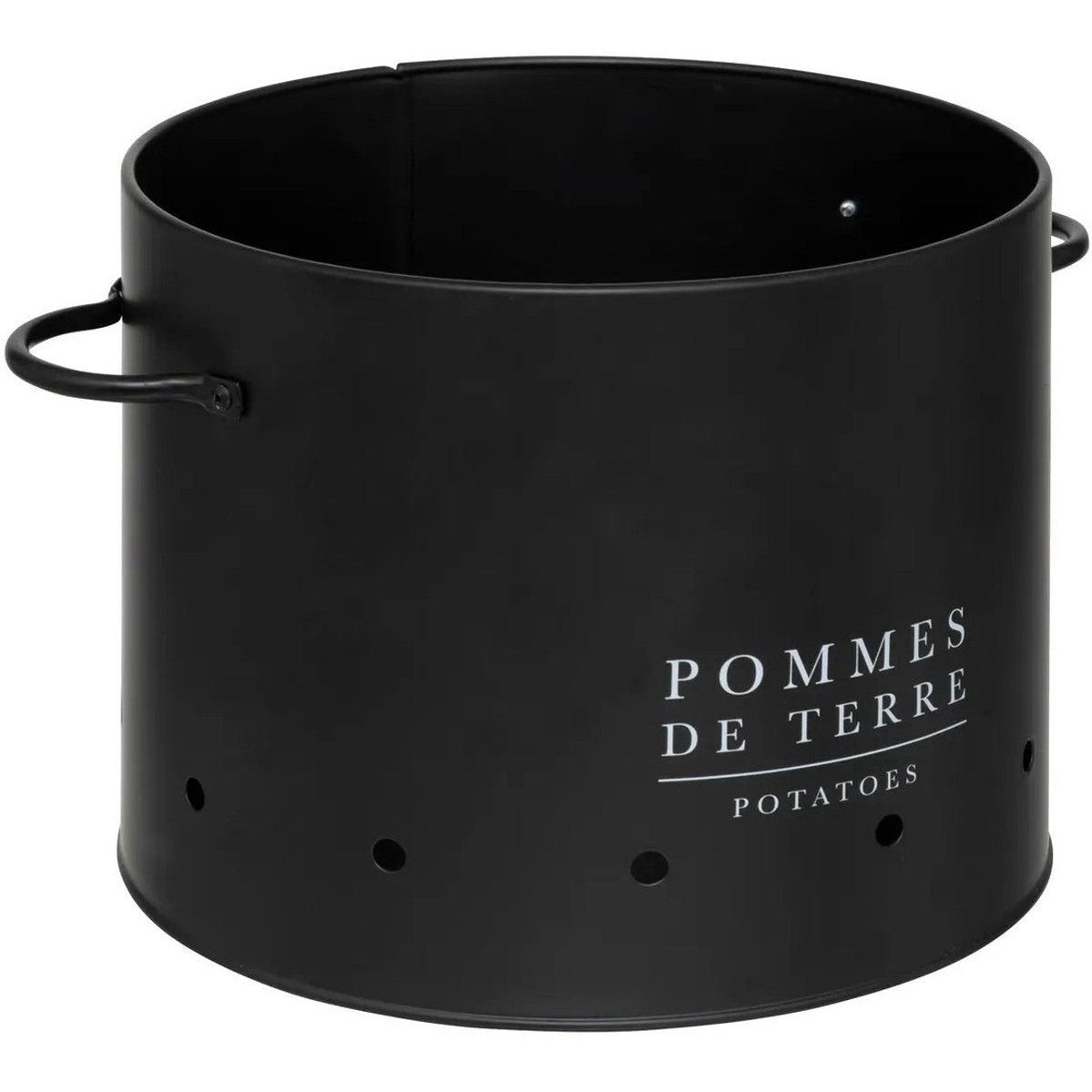 5Five Uien/Aardappelen/Knoflook bewaar potten/blikken set - metaal/bamboe - zwart - 22 x 28 cm - MODESTNOVA