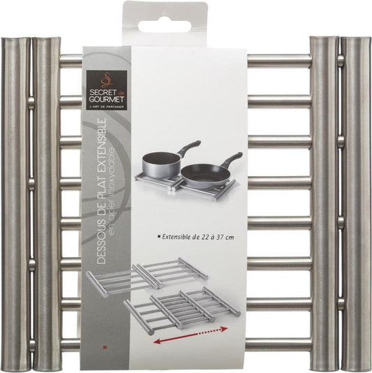 5Five Uitschuifbare/verstelbare pannen onderzetter - RVS - 22,5 x 20 cm - Pannenonderzetter