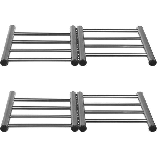 5Five Uitschuifbare/verstelbare pannen onderzetter - 2x - RVS - 22,5 x 20 cm - Pannenonderzetter
