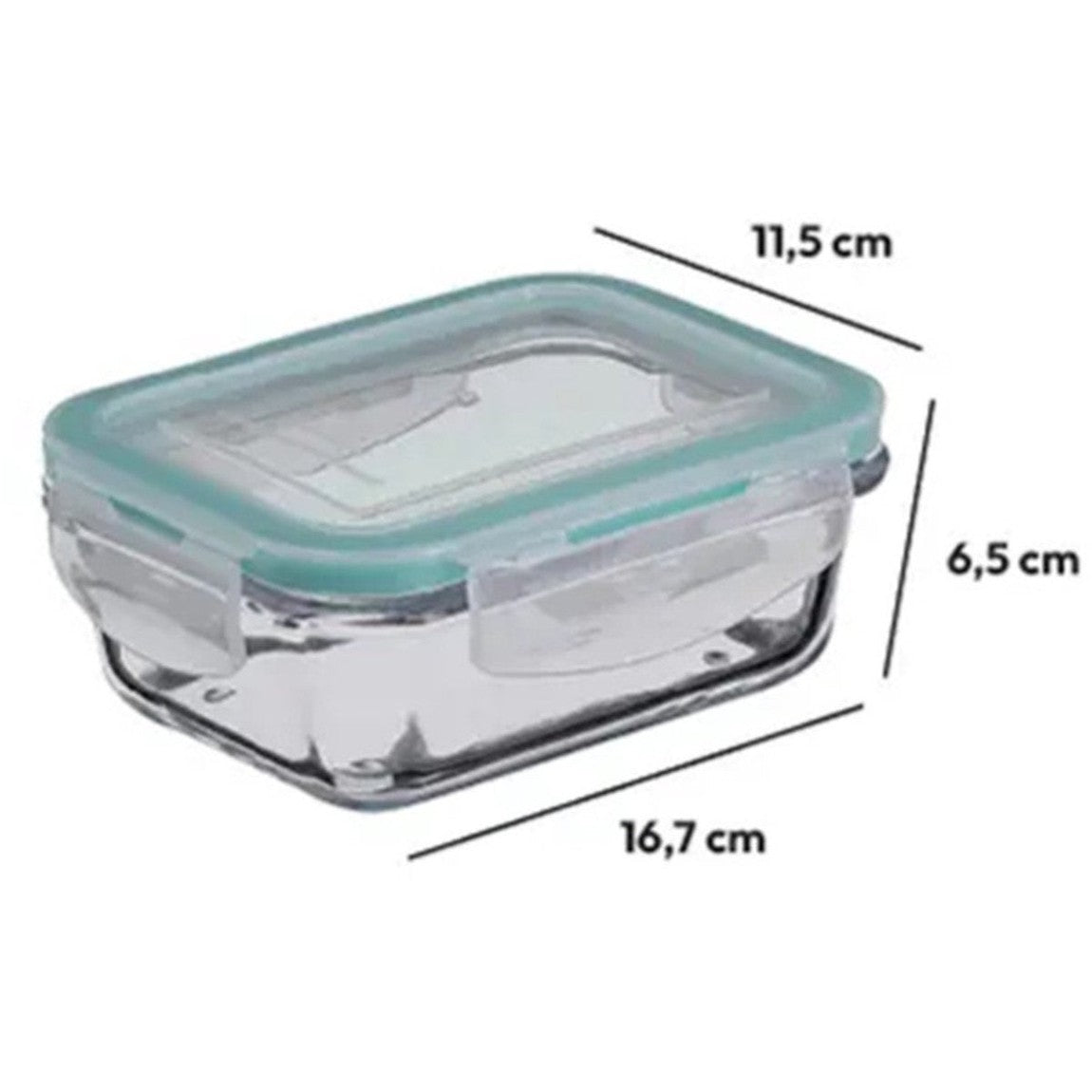 5Five Vershoudbakje met deksel - 2x - glas - luchtdicht - met clips - 17 x 11 x 6 - 540 ml - MODESTNOVA