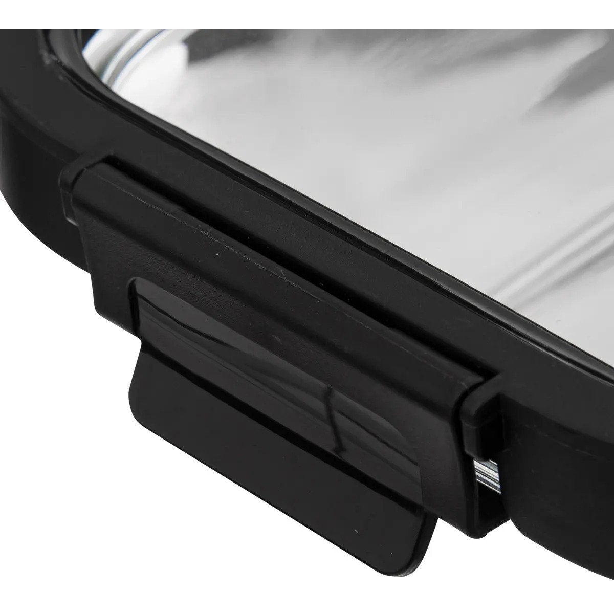 5Five Vershoudbakje met deksel - 3x - glas - luchtdicht - met clips - 19 x 14 x 7 cm - 500 ml - zwart/transparant - MODESTNOVA