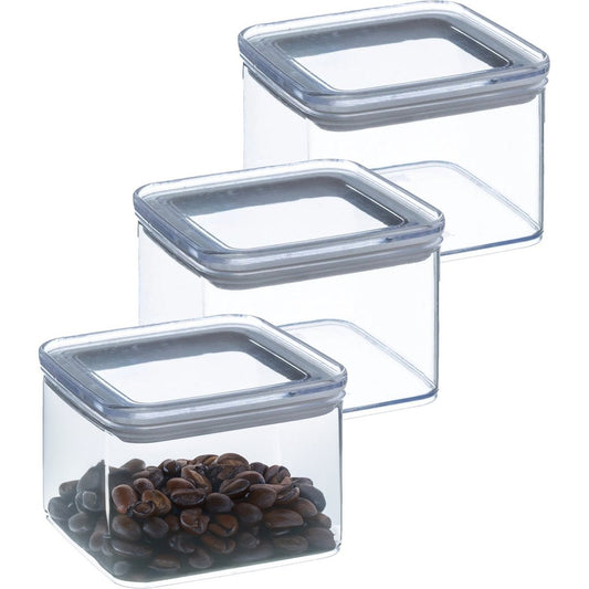 5Five Voorraadpot - 5x - keuken/voedsel - kunststof - 500 ml - luchtdichte deksel - transparant - 10 x 10 x 7 cm